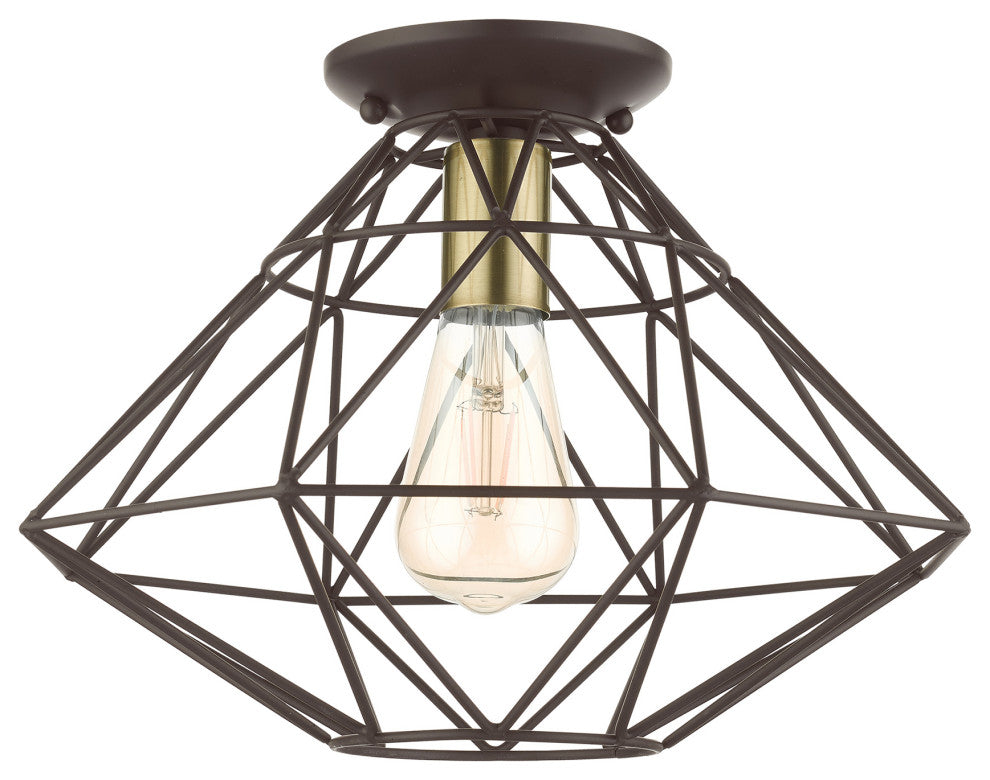 Bronze Geometric, Farmhouse, Industrial, Abstract, Rustic Flush Mount