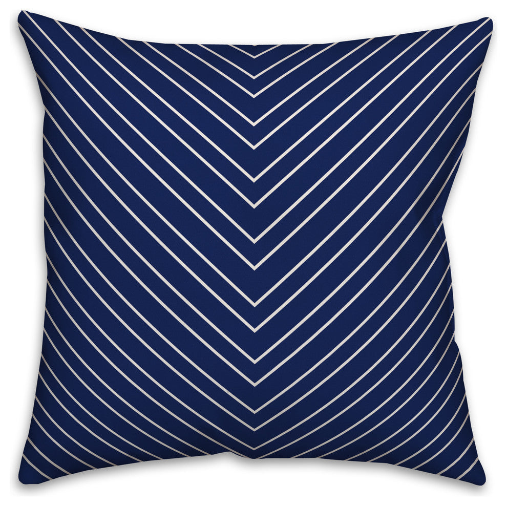 Blue Chevron 16x16 Throw Pillow