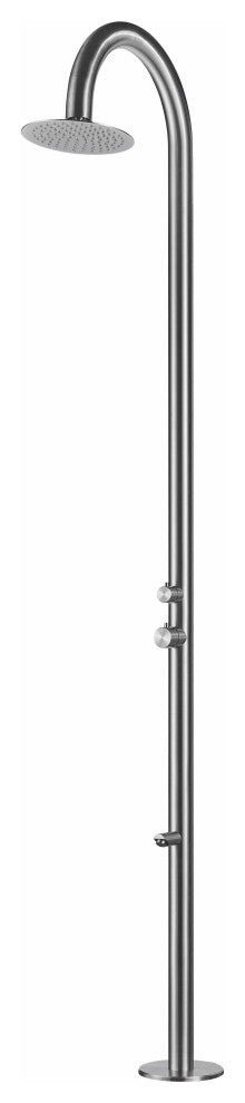 HEATGENE Outdoor Shower With Showerhead and Foot Spout Rinse, Brush