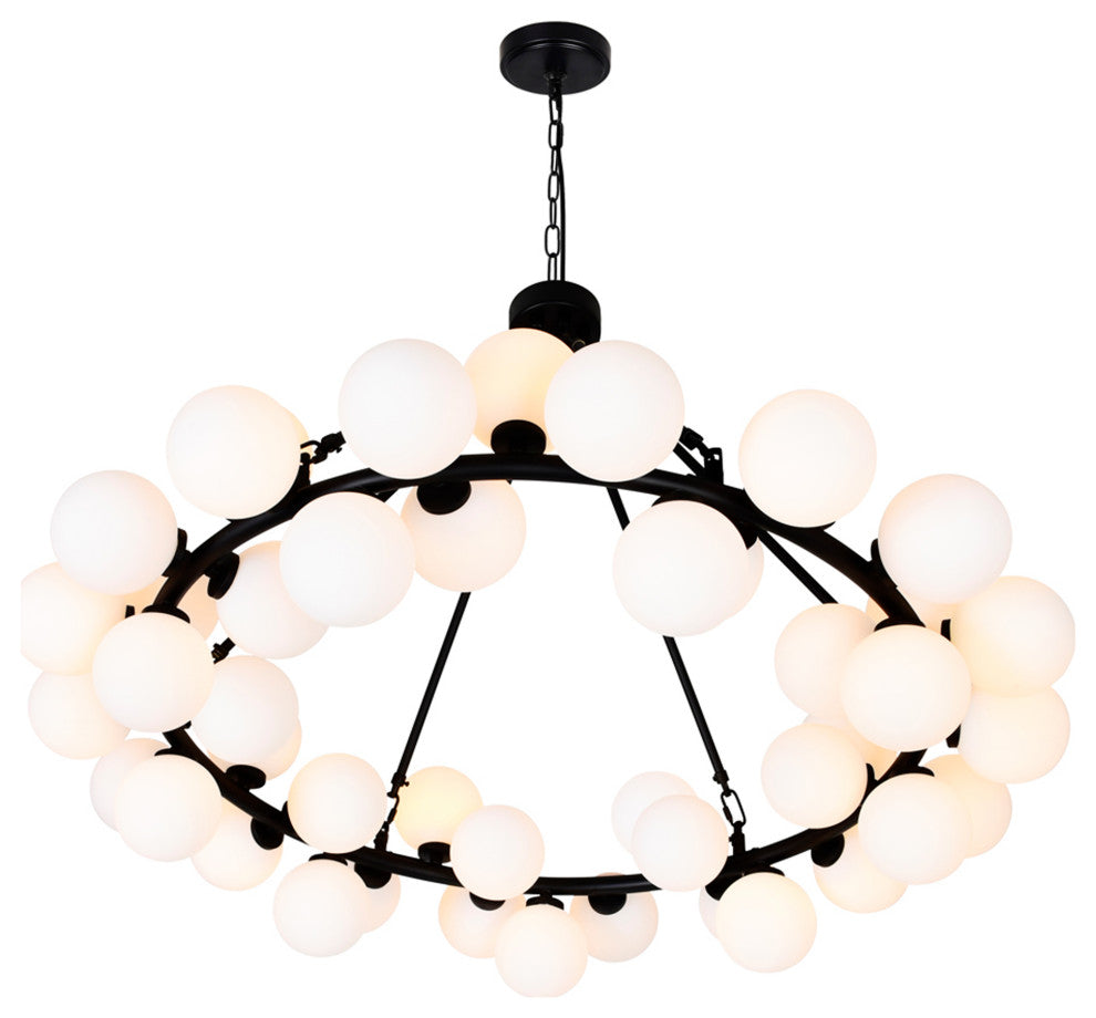 Arya 45 Light Chandelier With Black Finish