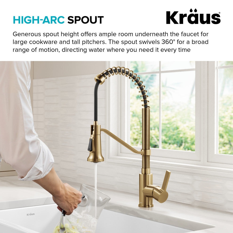 KRAUS Britt Commercial Style 2-Function 1-Handle Pull Down Kitchen Faucet BB