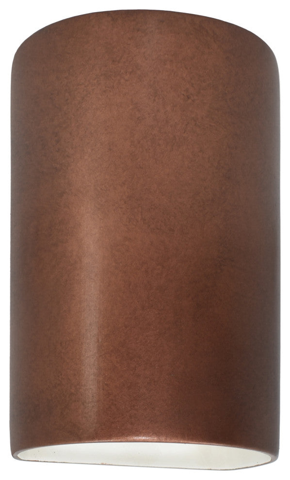 Ambiance, Small ADA Cylinder, Open Top & Bottom Wall Sconce, Antique Copper
