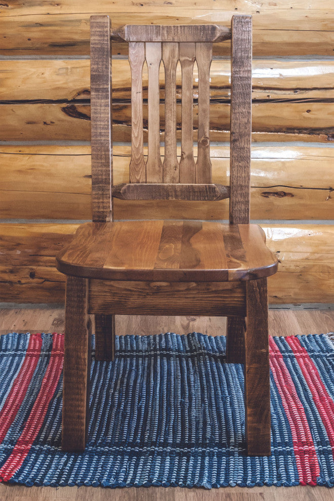 Homestead Side Chair, Stain and Clear Lacquer Finish With Ergonomic Wooden Seat