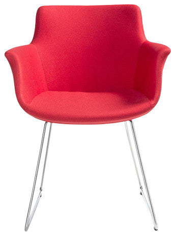 Rego Sled Armchair, Silverdale Light Gray Wool, Polished Chrome
