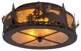 18 Wide Moose at Dusk Flushmount