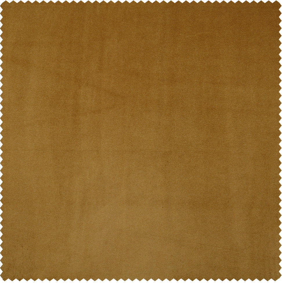 Signature Plush Velvet Blackout Curtain Single Panel, Apple Cider Gold, 50wx84l