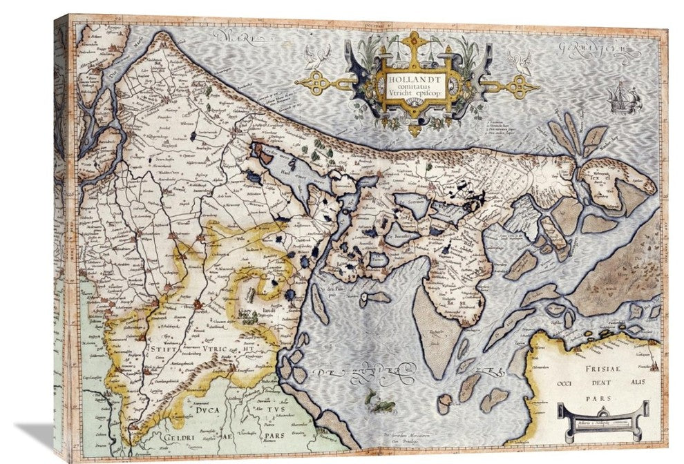 "Map of Holland" Artwork, 36" x 26"