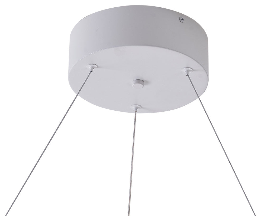 LED Chandelier, Matte White