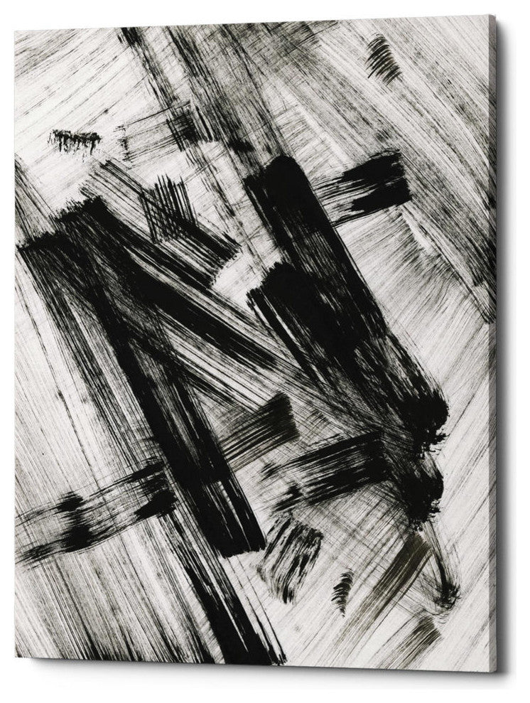 Epic Graffiti ''Black and White Strokes N'' Giclee Canvas Wall Art, 40"x54"