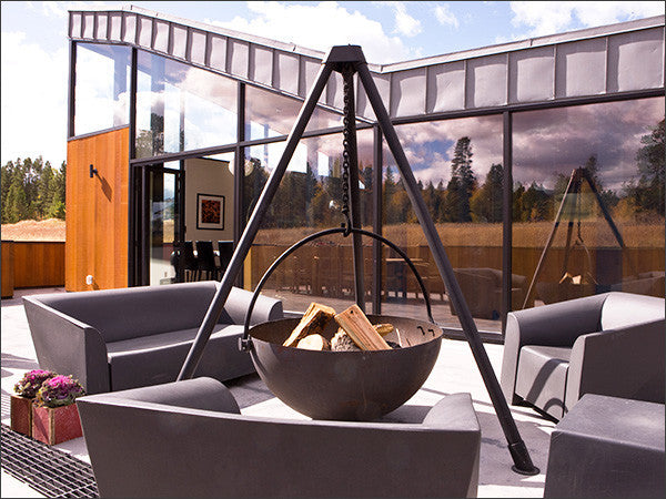 The Ranch Boss Suspended Fire Pit & Grill Cowboy Cauldron
