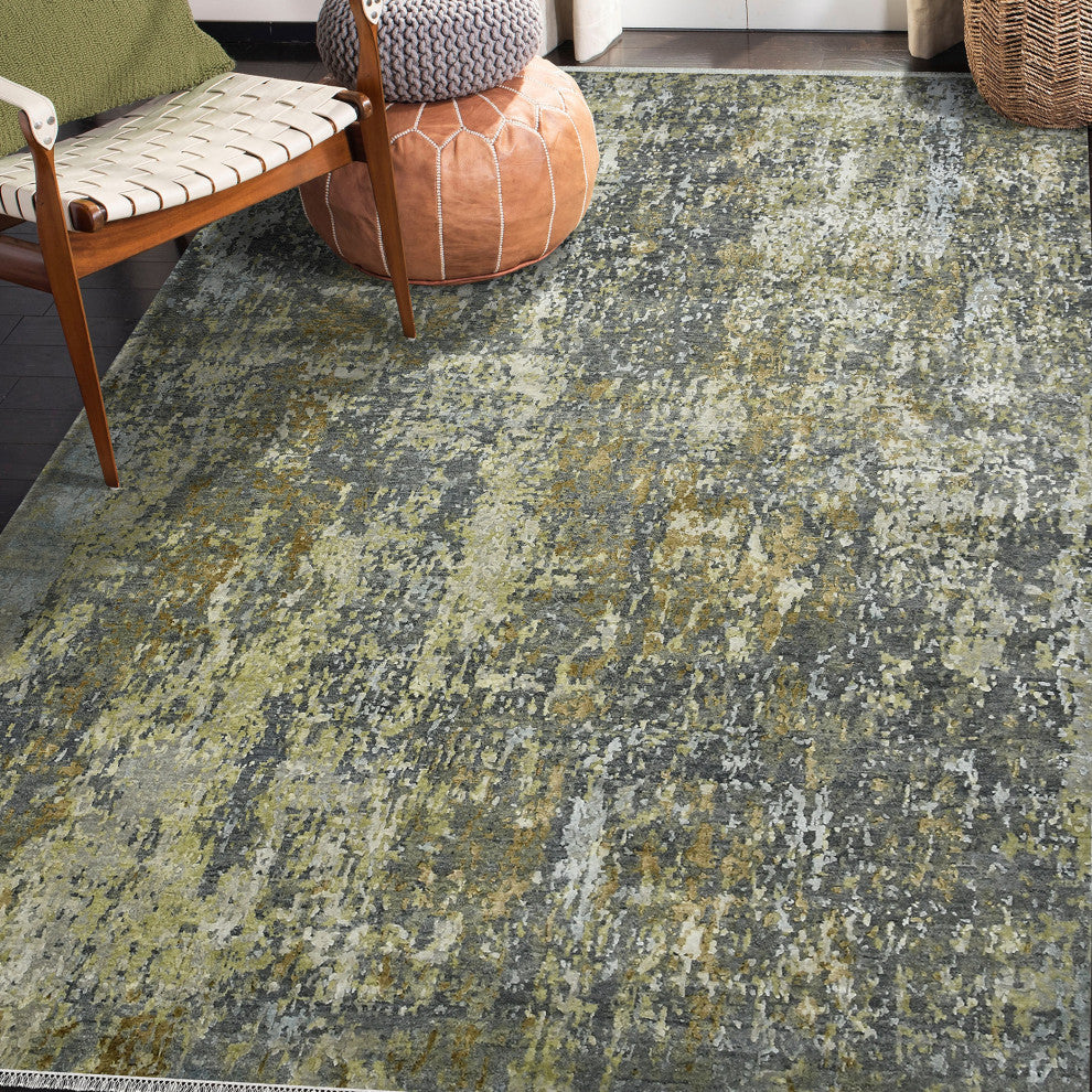 Mystique Linden Area Rug, Gray and Beige, 8' x 10', Abstract