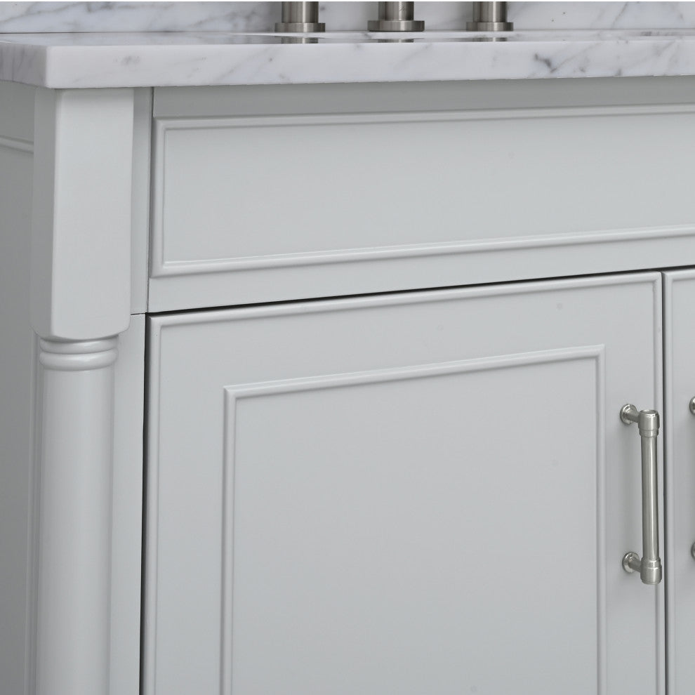 Avanity Bristol 36" Vanity Combo in Light Gray and Carrara White Marble Top