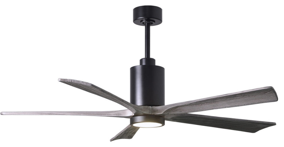 Matthews Fan, Patricia-5 Ceiling Fan, Lighting Kit, Matte Black, 60", Barn Wood
