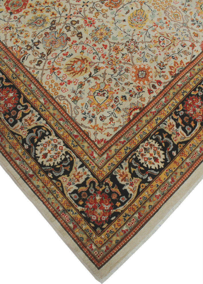 Turkish-Knotted Ankara Irmak Ivory Rug, 8'0x9'6