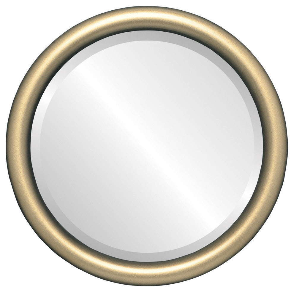 Pasadena Framed Round Mirror, Desert Gold, 25"x25"