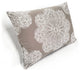 Mancini Medallion Embroidered 16x24 Throw Pillow, Dark Taupe and Silver