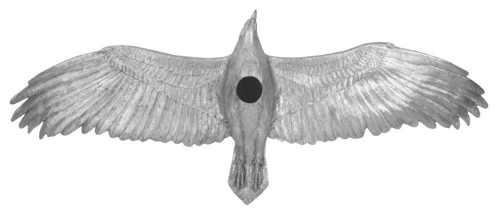 Soaring Eagle Wall Art, Resin, Silver Leaf, Large