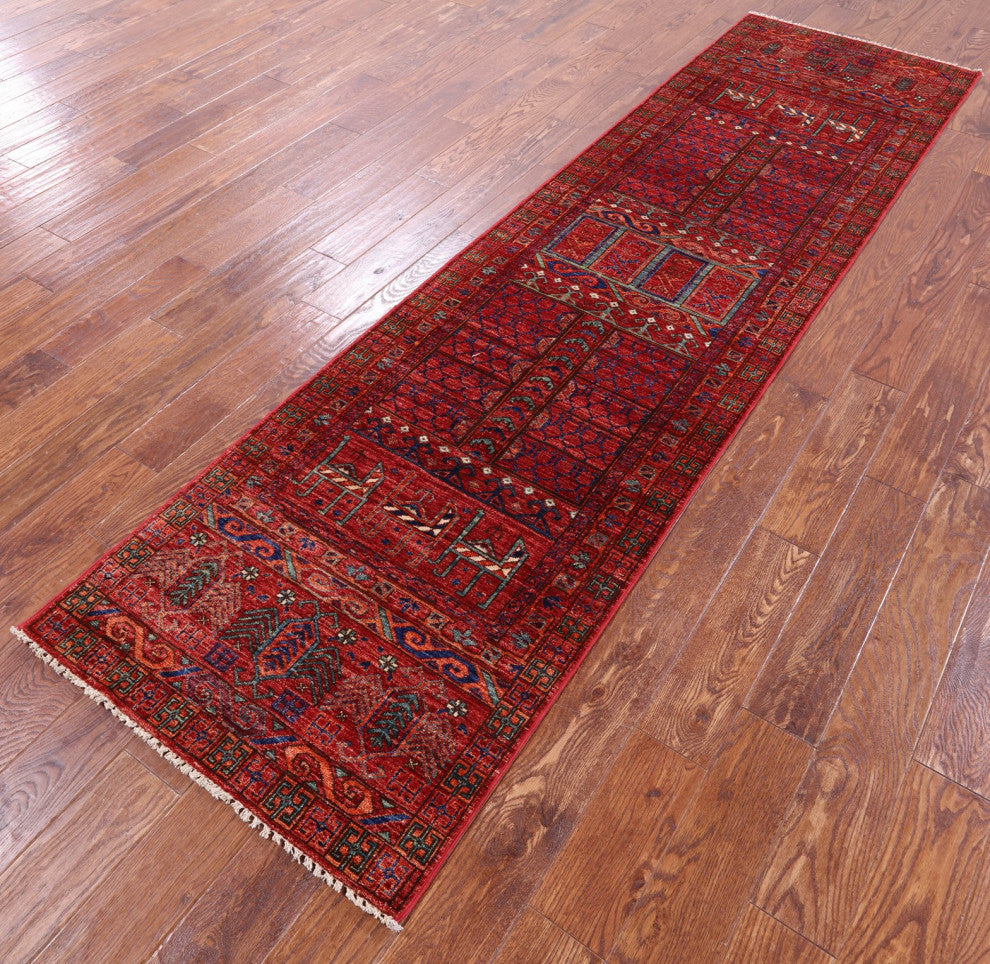 Runner Handmade Fine Turkmen Ersari Rug 2' 8" X 10' 3" Q10886