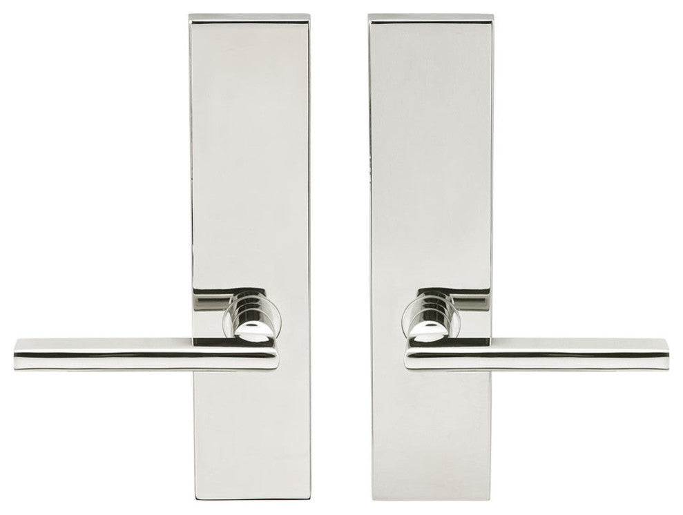 Sunrise Lever, Tubular Full Dummy Pair, Left Hand, Polished Stainless Steel
