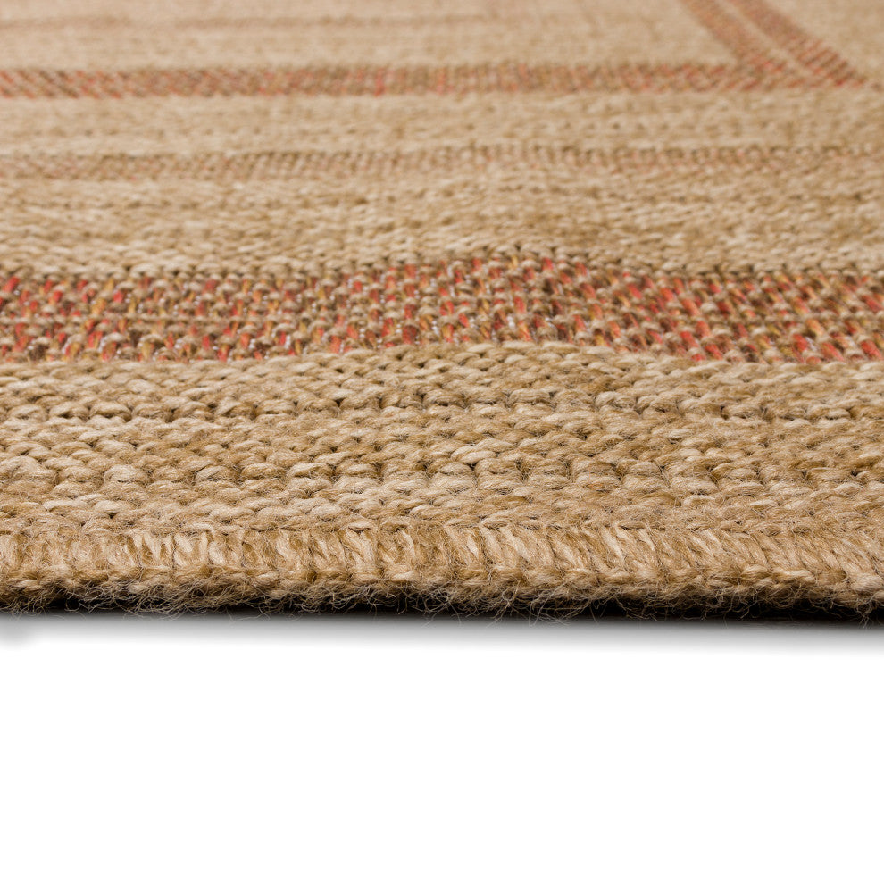 Sahara Multi Border Indoor/Outdoor Rug Terracotta 1'11"x7'6"