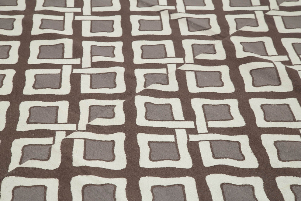 Rug N Carpet - Handmade Wool 8' 10'' x 11' 10'' Flatweave Dhurrie Kilim Rug