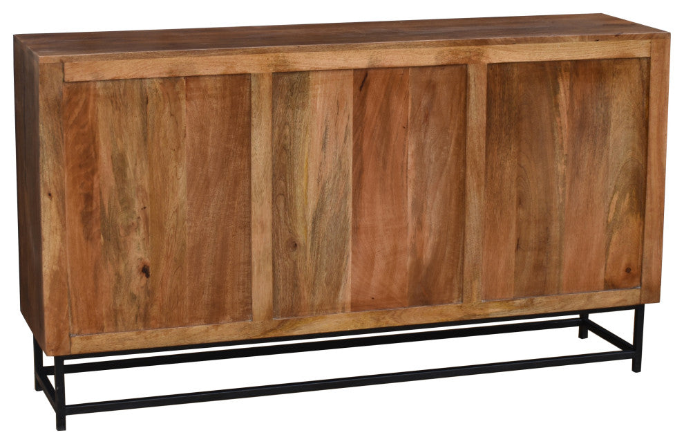 Natal Mango Wood Bathroom Linen Cabinet With 4 Drawers and 2 Doors