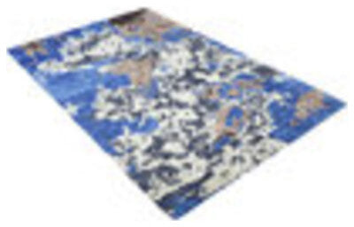 Hand Knotted Silk Area Rug Abstract Multicolor