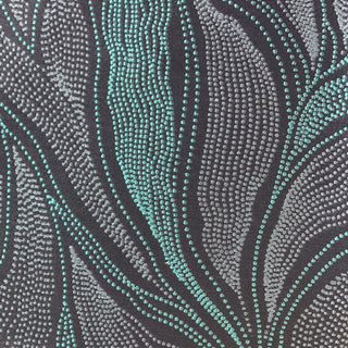Plutus Blue Leafs Floral Luxury Throw Pillow, 16"x16"