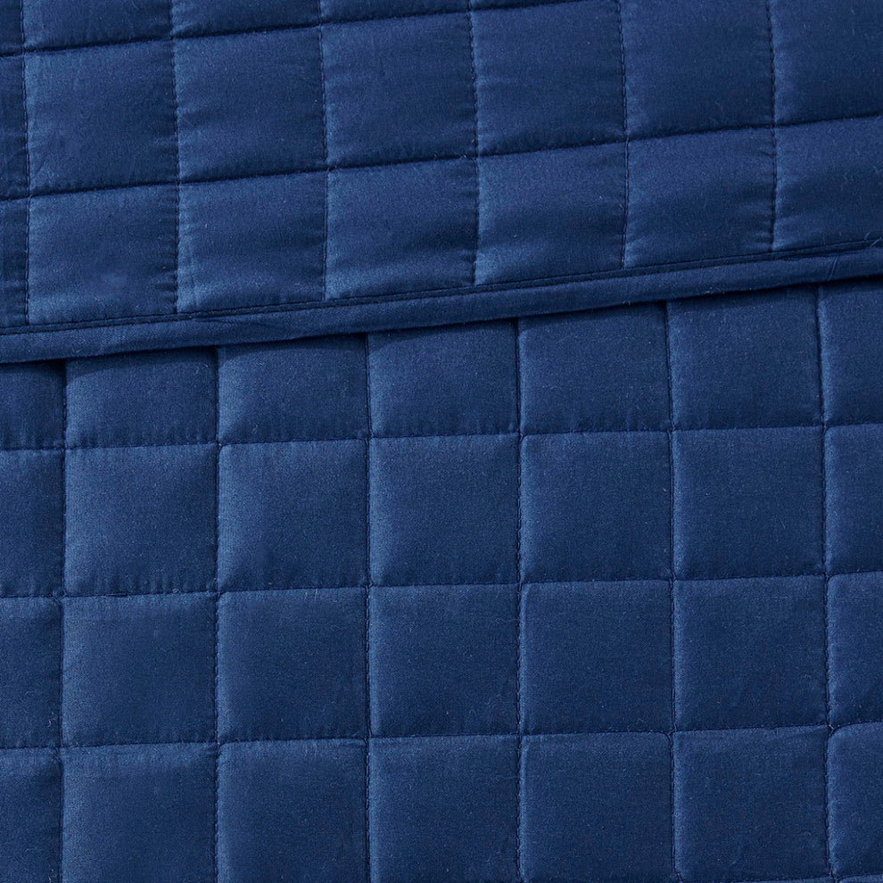 Madison Park Heritage Border 8-Piece Comforter and Coverlet Set, Navy Blue, King
