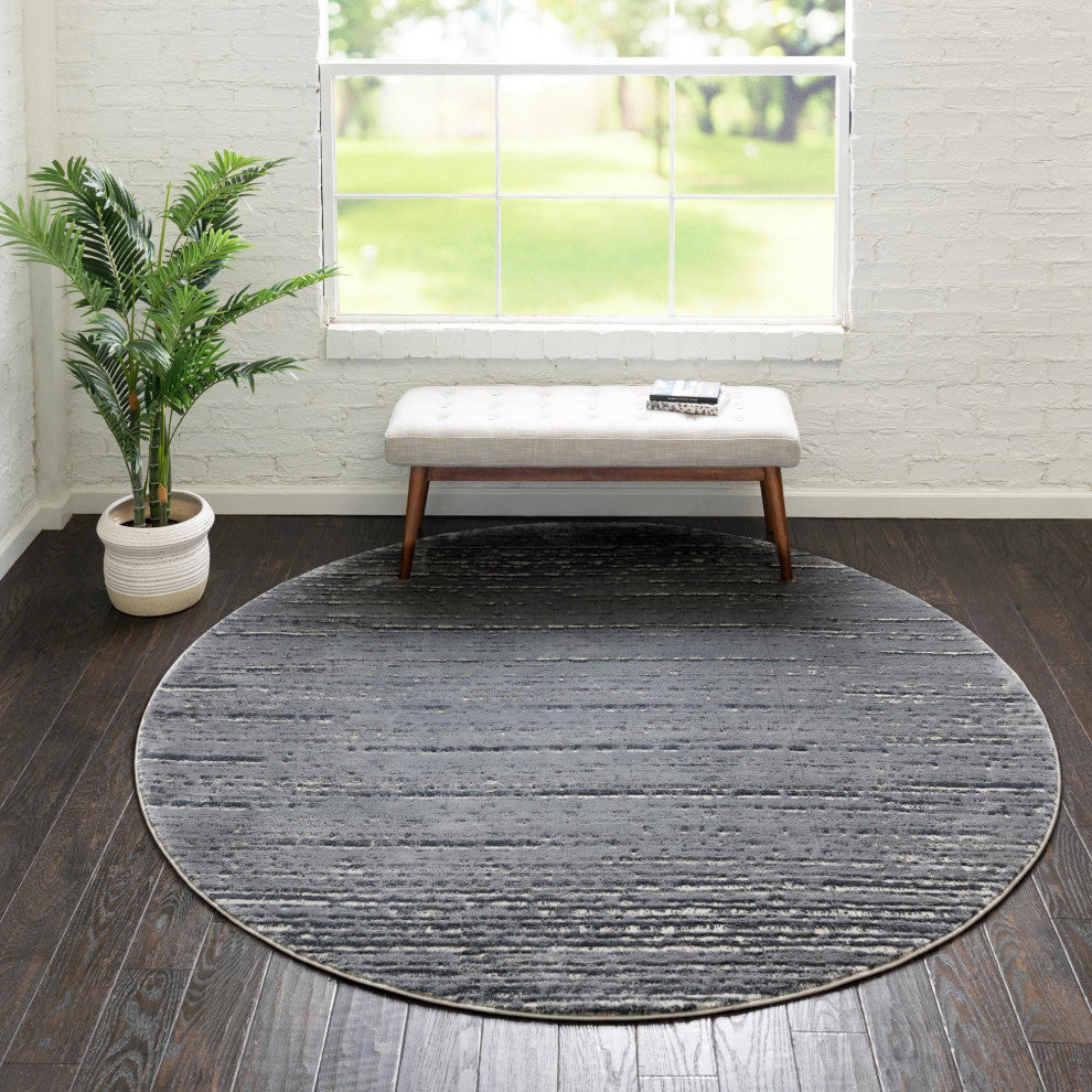 Unique Loom Oasis Calm Area Rug, Gray, 7' 0 X 7' 0 Round