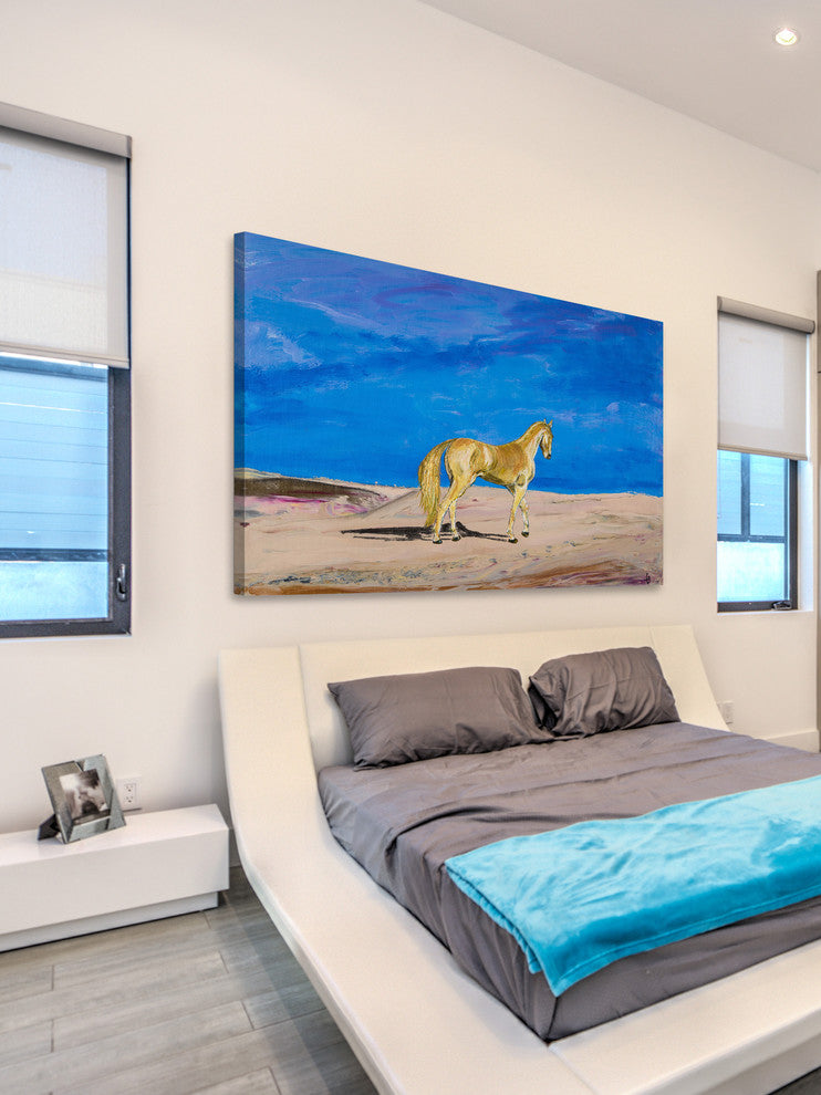 "Lonesome" Painting Print on Wrapped Canvas, 18"x12"
