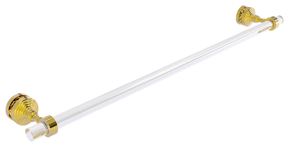 Pacific Grove 30" Shower Door Towel Bar, Polished Brass