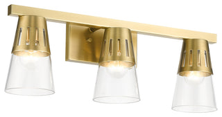 3 Light Natural Brass Vanity Sconce
