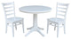 36" Round Extension Dining Table With 2 Emily Chairs