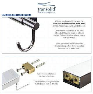 Transolid Maddox Double Hooks, Polished Chrome