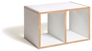 Modular Wood Shelving Cubes, Stackable B Boxes by  Offi, White