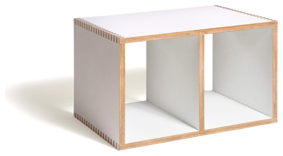 Modular Wood Shelving Cubes, Stackable B Boxes by  Offi, White