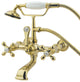 Kingston Brass 7" Wall Mount Tub Faucet With Hand Shower, Polished Brass