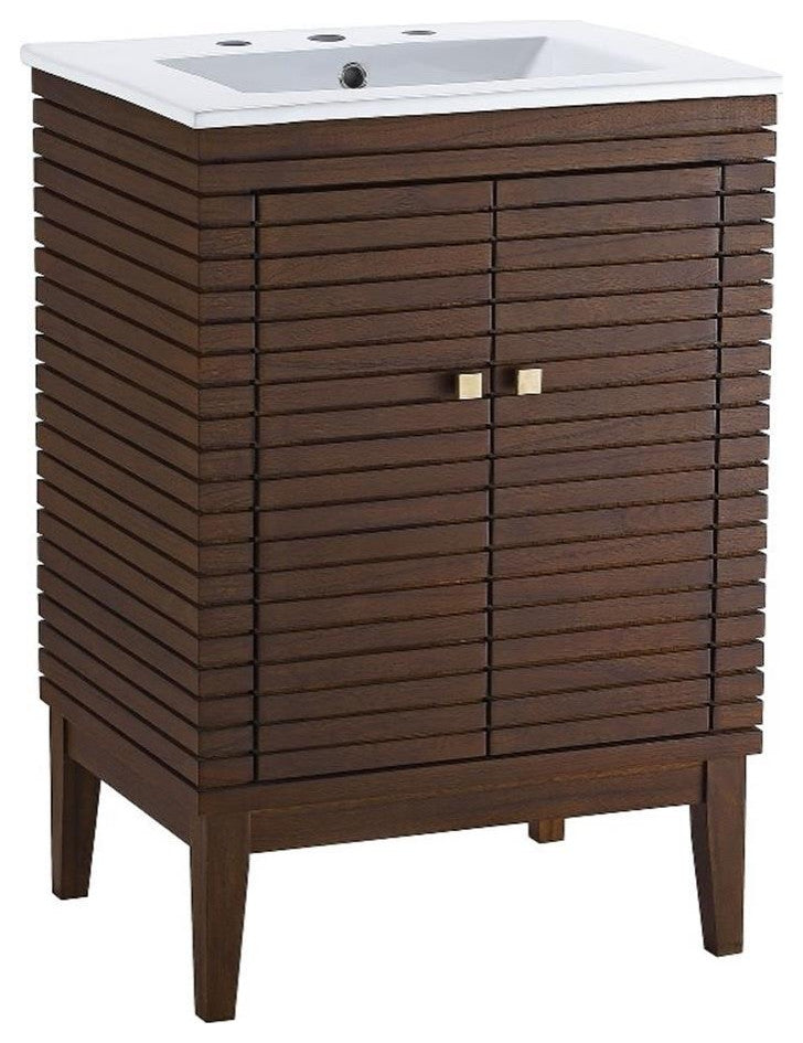 Ledger 24" Bathroom Vanity Walnut White