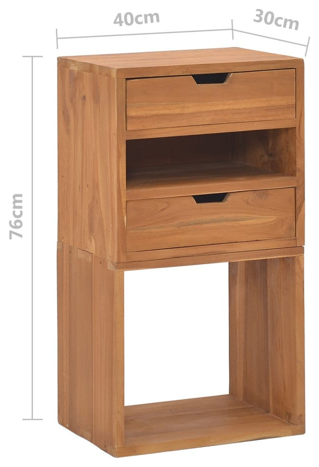 Vidaxl Storage Cabinet 15.7"x11.8"x29.9" Solid Teak Wood
