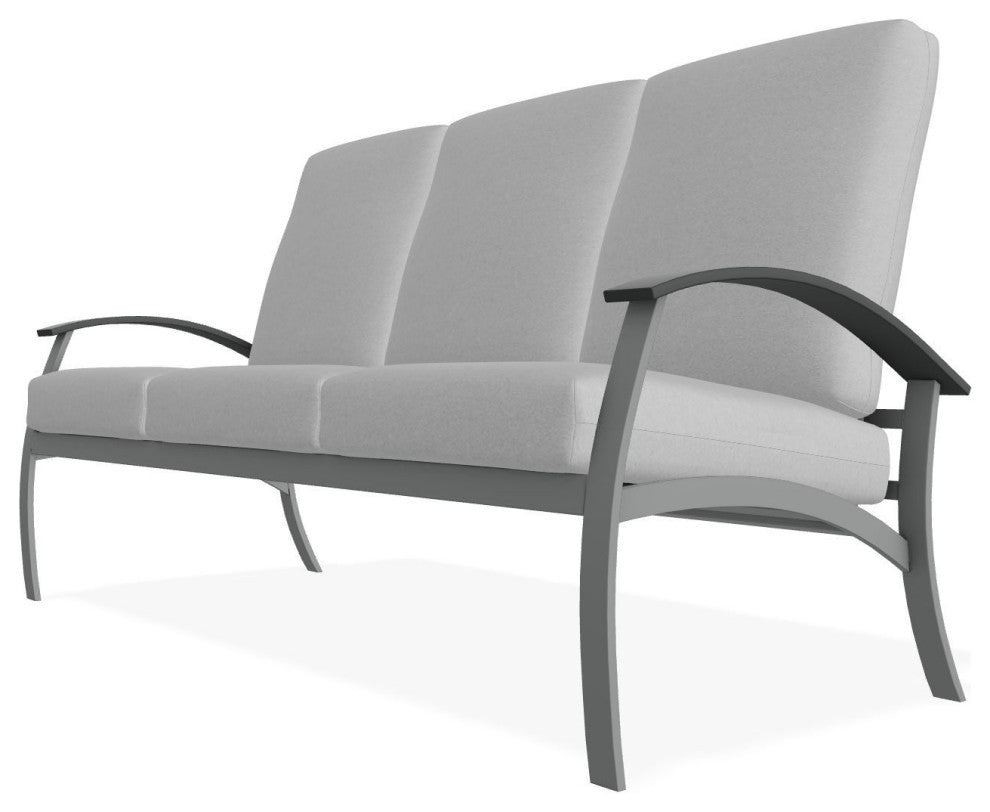 Belle Isle Cushion 3-Seat Outdoor Sofa, Dazzle/Graphite