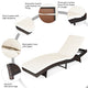 Costway Adjustable Pool Lounge Chair Outdoor Furniture PE Wicker W/Cushion