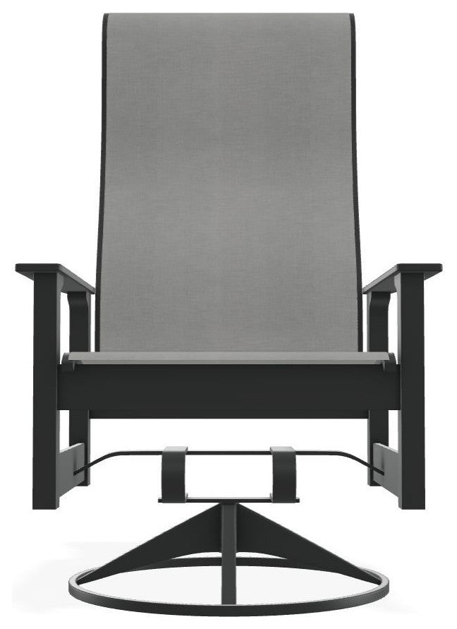 Leeward Sling Outdoor Swivel Rocker, Alloy/Graphite