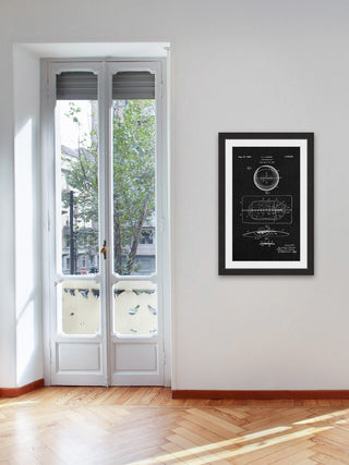 "Basketball 1925 Black Paper" Framed Painting Print