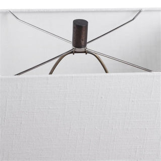 Uttermost Darbie Crystal Cast Iron and Fabric Table Lamp in Aged Black