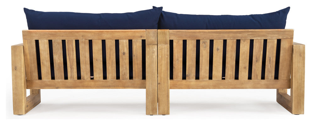 Benson 8 Piece Sunbrella Outdoor Patio Sofa and Club Chair Set, Navy Blue
