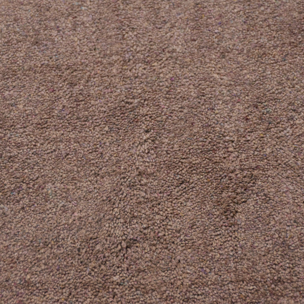 Hand Knotted Loom Silk Mix Area Rug Solid Light Brown, [Round] 8'x8'