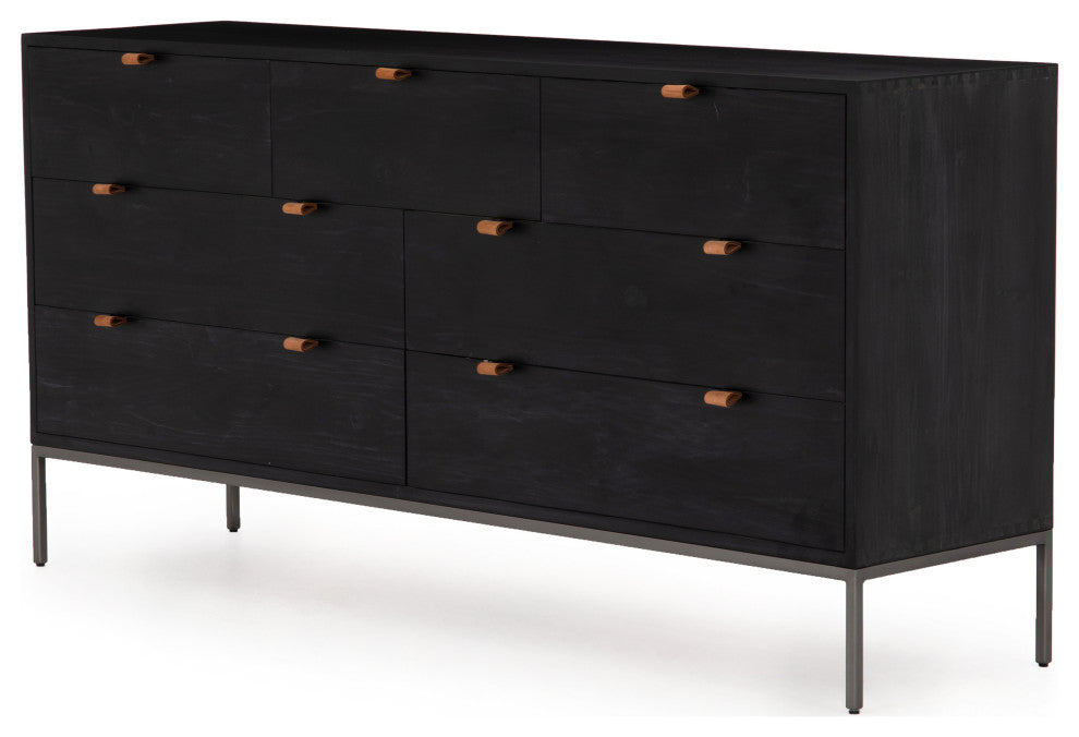Trey 7 Drawer Dresser-Black Wash Poplar