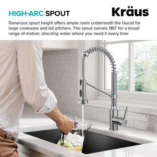 Bolden Commercial Style 2-Function Pull-Down 1-Handle 1-Hole Kitchen Faucet, Stainless Steel/ Chrome