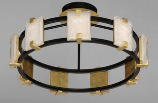 Maxim 39530 Radiant 9 Light 27" LED Drum Ceiling Light - Black / Gold Leaf /